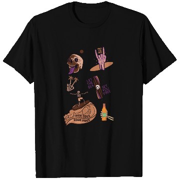 Discover Brown Purple Skeleton T Shirts