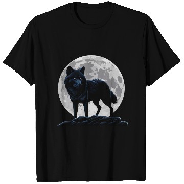 Discover Wolf howling at the moon graphic T Shirts