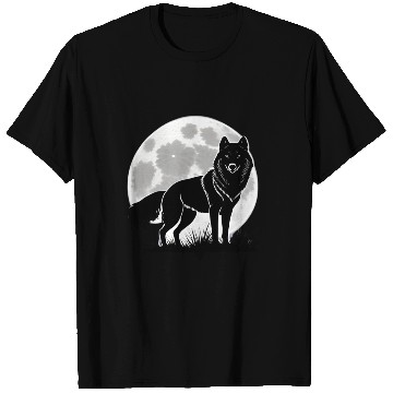 Discover Wolf howling at the moon graphic T Shirts