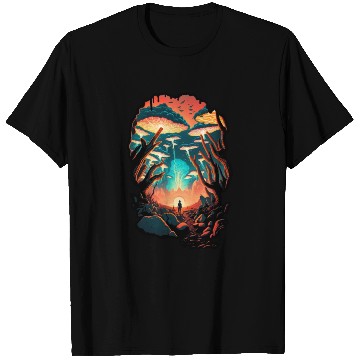 Discover Psychedelic Forest Surreal Wanderer Mushrooms T Shirts
