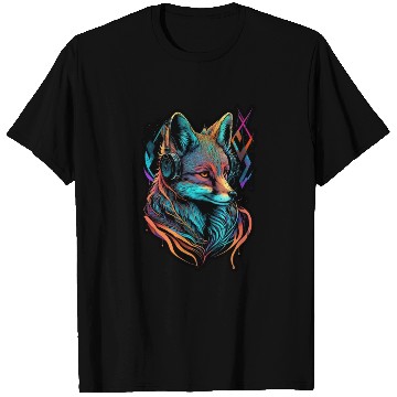 Discover Neon Fuchs 80er Festival Nerd Hipster Fox Musik T Shirts