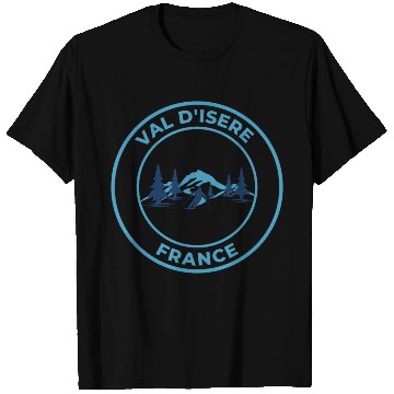 Discover Retro cool Skiing in Val d'Isere France T Shirts