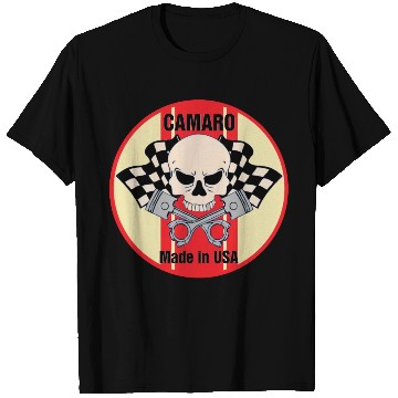 Discover Camaro Made in USA skull & pistons T Shirts
