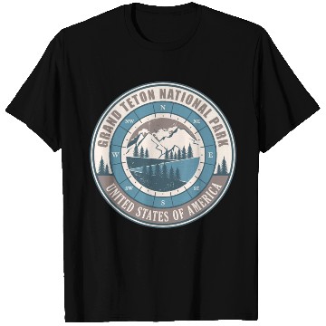 Discover Grand Teton National Park US Vintage Hiking T Shirts