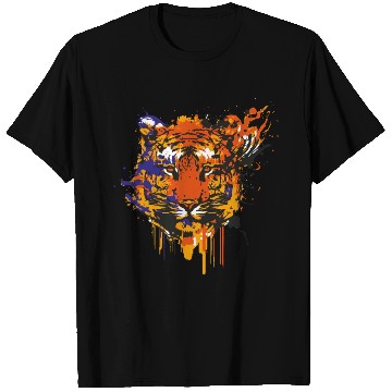 Discover Colorful Tiger face art T Shirts