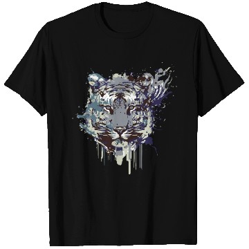 Discover Tiger head artwork design T Shirts