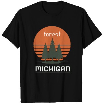 Discover Michigan forest Sunset T Shirts