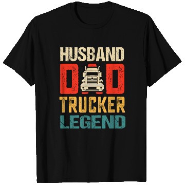 Discover Husband Dad Trucker Legend Truck Driver T Shirts