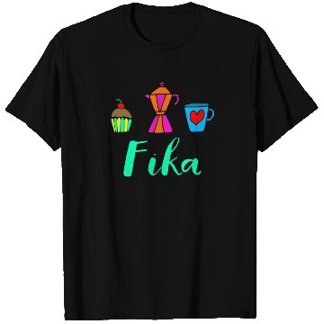 Discover Fika Swedish Sweden Coffee Break T Shirts