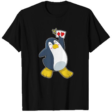 Discover Penguin At Poker With Poker Cards T Shirts