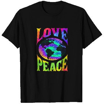 Discover Peace Love earth 60S 70S Tie Dye Hippie ONLY PEACE T Shirts
