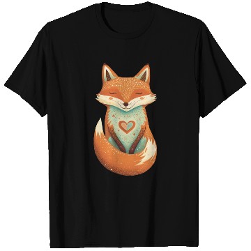 Discover fox forest animals love heart nature animal kid T Shirts
