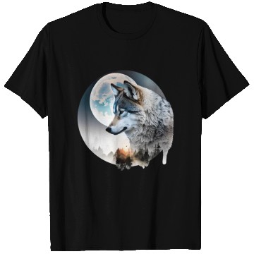 Discover Wolf Moonlight Forest Wild Werewolf Watercolor 3 T Shirts