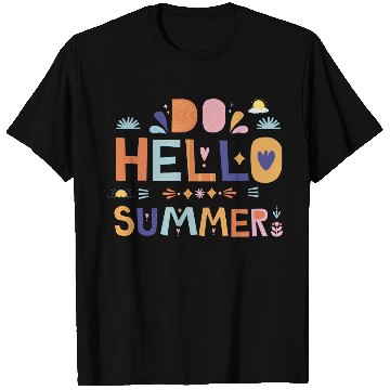 Discover Hello Summer Art | Fun Colorful Summer Quote T Shirts