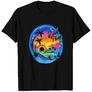 Discover Beach Please Airbrush Colorful T Shirts