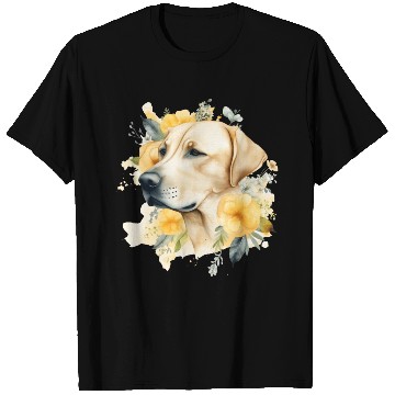 Discover Yellow Lab Dog Watercolor Floral T Shirts