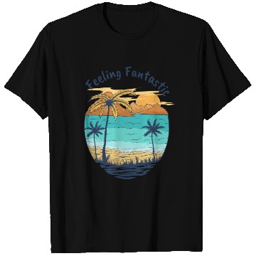 Discover Feelin Fantastic Beach Palm Trees Summer Vacation T Shirts