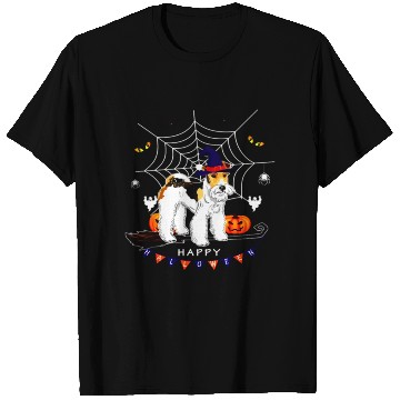 Discover Airedale Witch Pumpkin Kids Mens Womens Dog Lover T Shirts