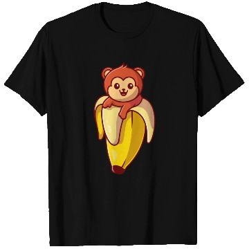 Discover Cute Monkey Banana Cartoon T Shirts