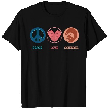 Discover Hippie Animal Lover Gift Peace Sign Squirrel T Shirts