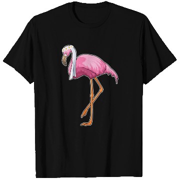 Discover Flamingo As Bride With Veil T Shirts