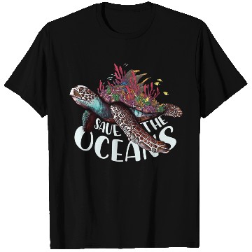 Discover Save The Ocean Sea Turtle Reefs Cartoon T Shirts