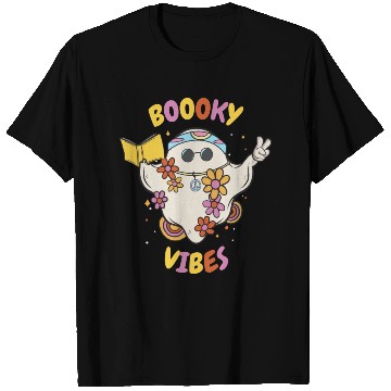 Discover Reading Teacher Halloween Groovy Floral Ghost T Shirts