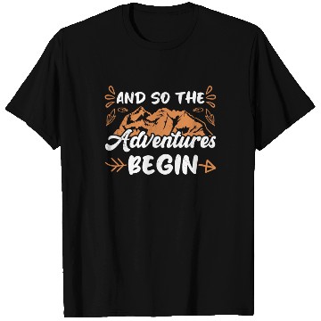 Discover And so the Adventure begins Wanderlust Hiking T Shirts