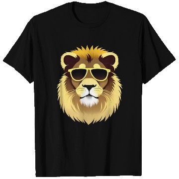Discover Yellow Lion Wearing Sunglasses T Shirts