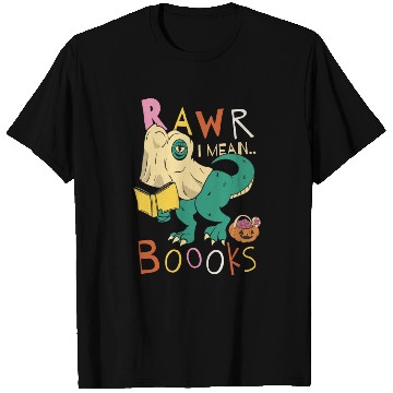 Discover Reading Teacher Halloween T Rex Ghost Book T Shirts