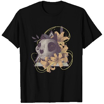 Discover Cat Floral Skull T Shirts