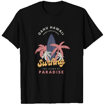 Discover summer vintage Hawaii surfing paradise island T Shirts