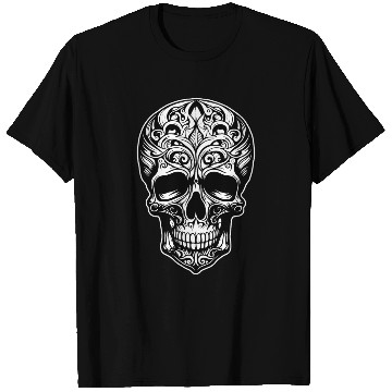 Discover Skull Dia de los Muertos Halloween Tattoo Rose T Shirts