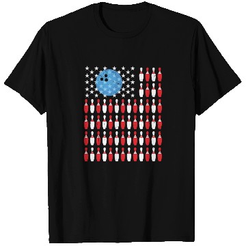 Discover US Flag Bowling Pin T Shirts