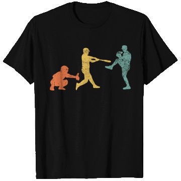 Discover Baseball Catcher Pitcher Batter Vintage T Shirts