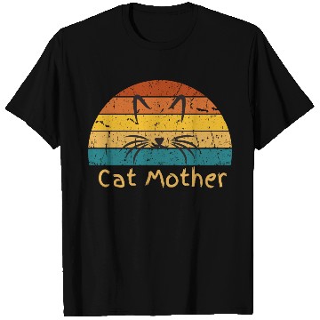 Discover Cat Mother Funny Cat or Kitten Face Graphic Print T Shirts