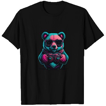 Discover Cute Bear Panda gamer T Shirts