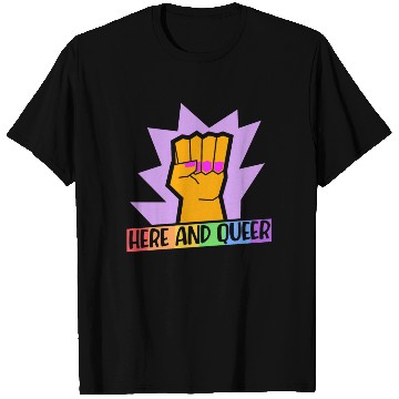 Discover Here And Queer LGBTQ Community Rainbow Pride Month T Shirts