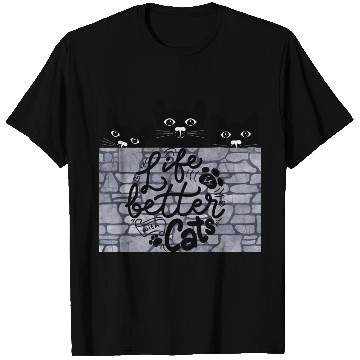 Discover life letter with cats, Perfect cat lover designs T Shirts