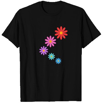 Discover falling multi colored flowers T Shirts