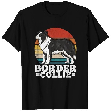 Discover Border Collie Dog Lover Retro T Shirts