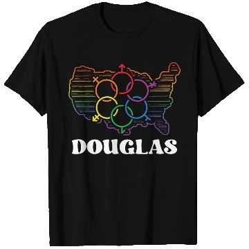Discover Douglas Pride Flag Pride Month LGBTQ Flag LGBT Com T Shirts