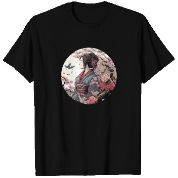 Discover Beautiful Geisha Geiko Geigi Cherry Blossom Sakura T Shirts