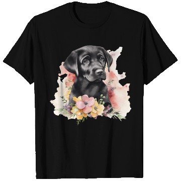Discover Black Lab Dog Watercolor Floral T Shirts