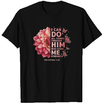 Discover Philippians 4:13 Flower Scripture Devotee Christia T Shirts