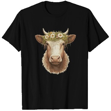 Discover Flower Crown Cow Floral Farm Animal Pet T Shirts