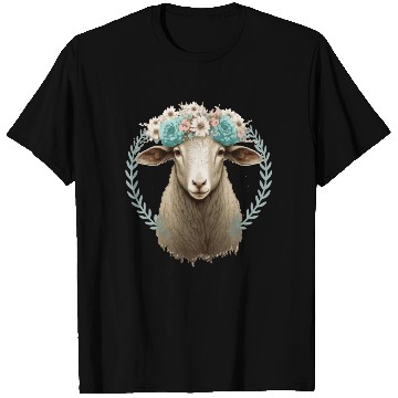 Discover Flower Crown Sheep Floral Farm Animal Pet T Shirts
