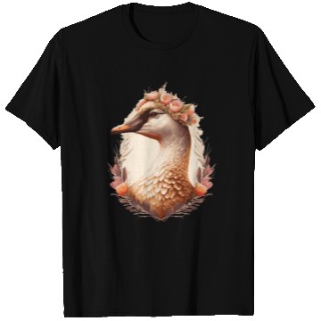 Discover Flower Crown Goose Floral Farm Animal Pet T Shirts
