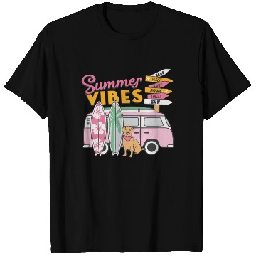 Discover Summer Vibes Sand Beach Surf Relax Shells Sun T Shirts