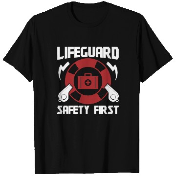 Discover Lifeguard safety first pool guard sea rescuer T Shirts